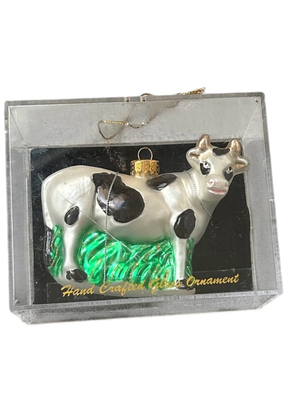 Glass Cow Ornament By Unique Treasures
